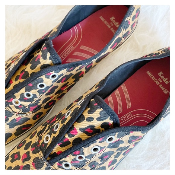 Keds - Red Leopard Canvas Slip Ons sz.11 - Picture 4 of 6